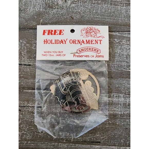 Vintage 1984 Smuckers Holiday Ornaments - Set of 3 Collectible Train & Santa - Picture 7 of 7